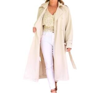 NEW WITHBLACK noise trench coat in white